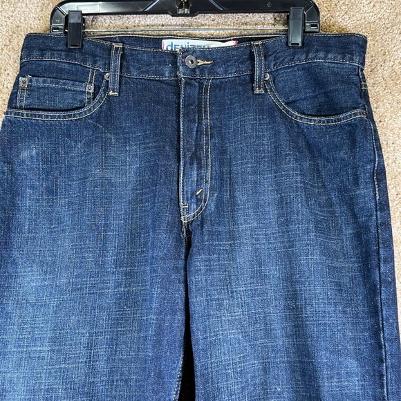 DENIZEN from LEVI’S Relaxed Straight Leg Dark Blue Mens Jeans Size 34x30 Cotton - Picture 4 of 10